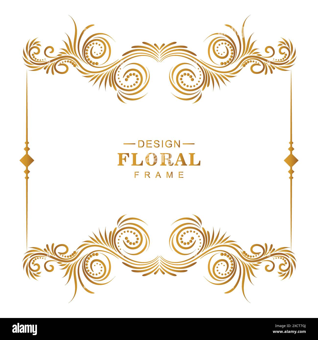 Cornice decorativa floreale artistica Illustrazione Vettoriale