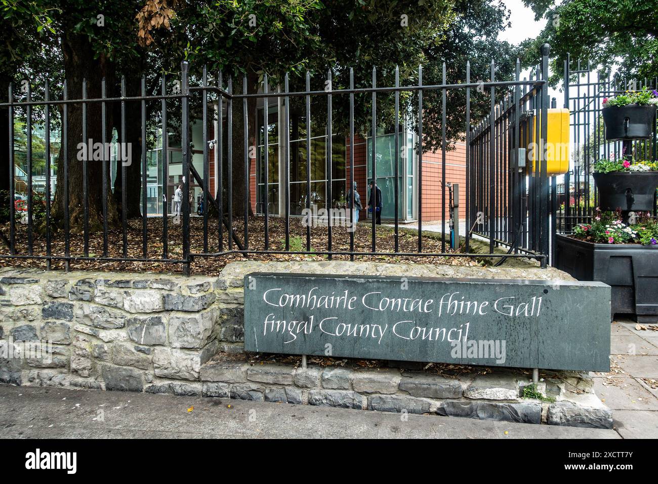 Firma per gli uffici del Consiglio della contea di Fingal a Dublino, Irlanda Foto Stock