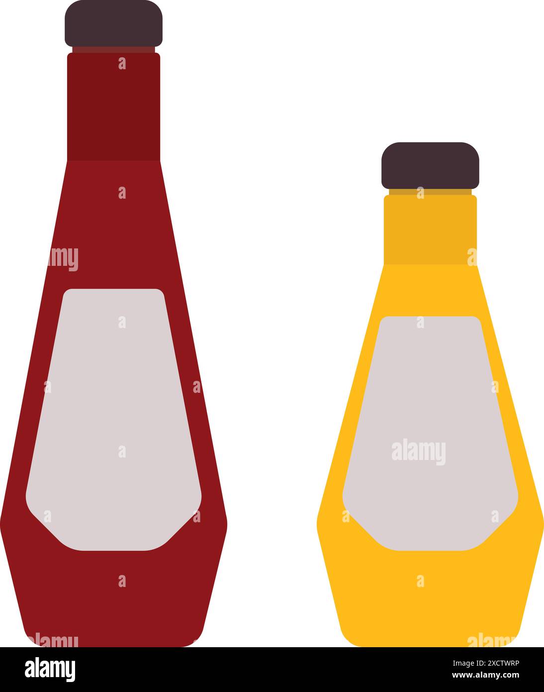 Ketchup e Senape bottiglie Illustrazione Vettoriale
