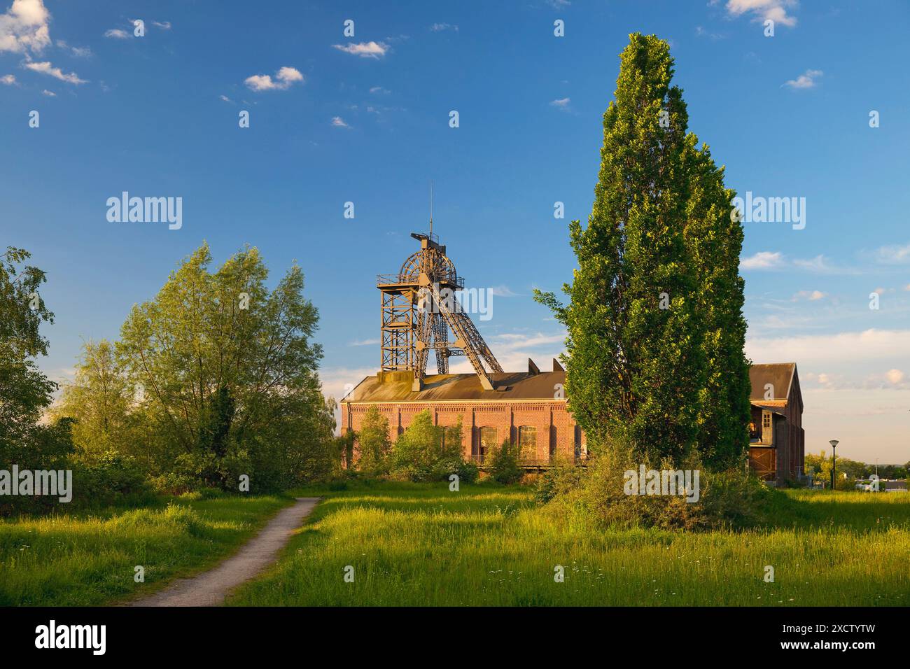 Parco Gneisenau con sala macchine e Tomson Bock Pithead, Germania, Renania settentrionale-Vestfalia, Ruhr area, Dortmund Foto Stock