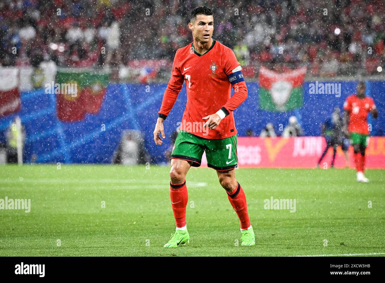 Lipsko, Germania. 19 giugno 2024. Cristiano Ronaldo del Portogallo in azione durante la partita Repubblica Ceca contro Portogallo all'interno dei Campionati europei di calcio, Lipsia, Germania, 18 giugno 2024. Crediti: Vit Simanek/CTK Photo/Alamy Live News Foto Stock