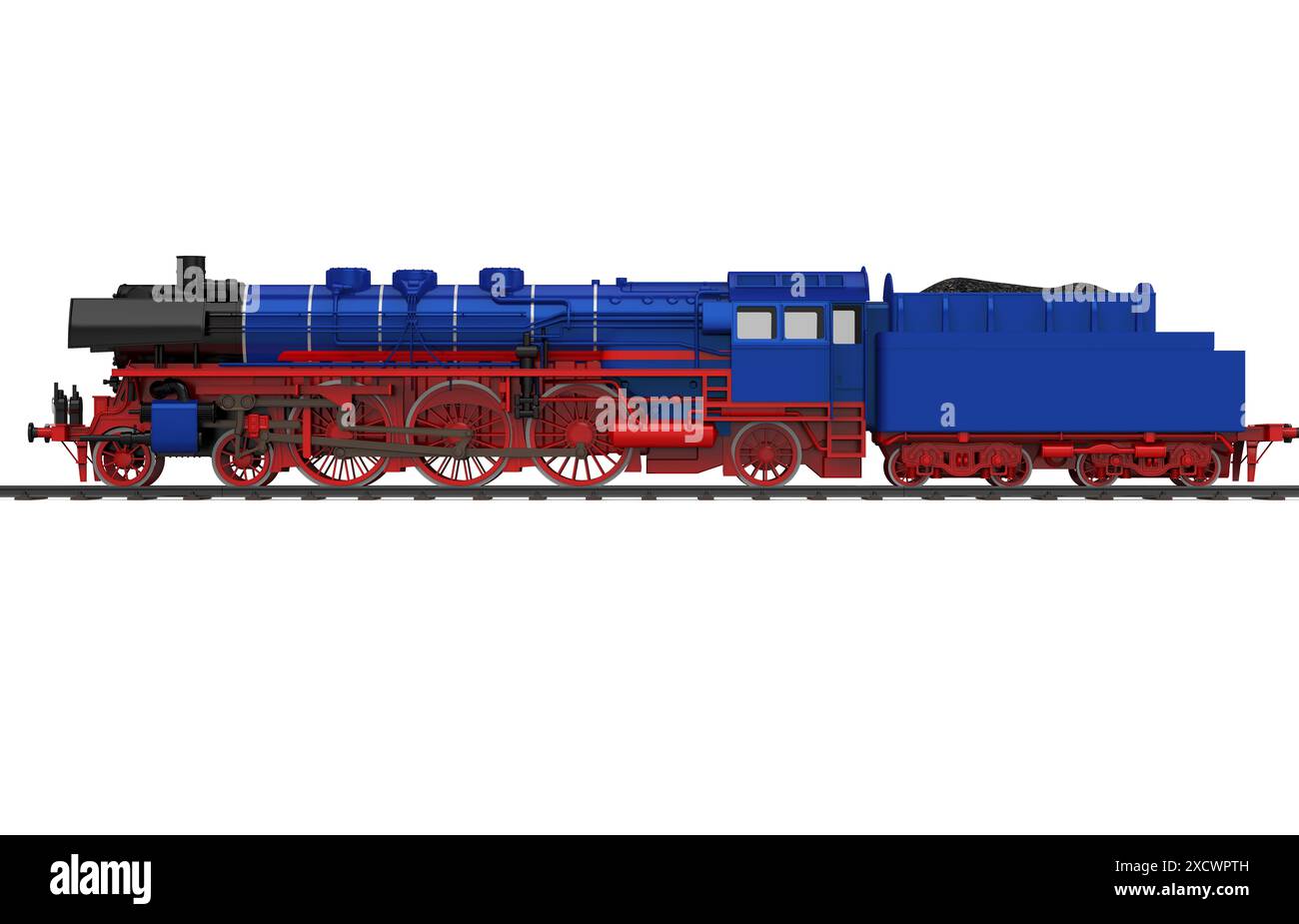 Vecchia locomotiva a vapore isolato Foto Stock