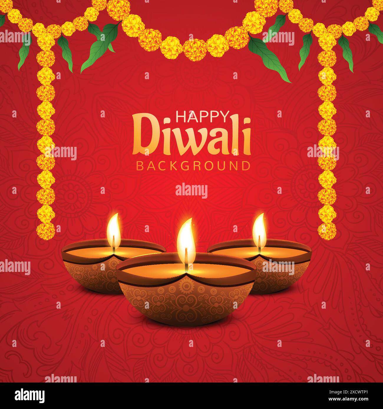 Sfondo happy diwali con sfondo floreale decorativo Illustrazione Vettoriale