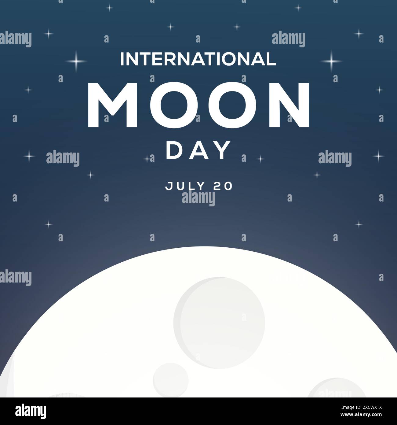 Disegno illustrativo Gradient International Moon Day Illustrazione Vettoriale