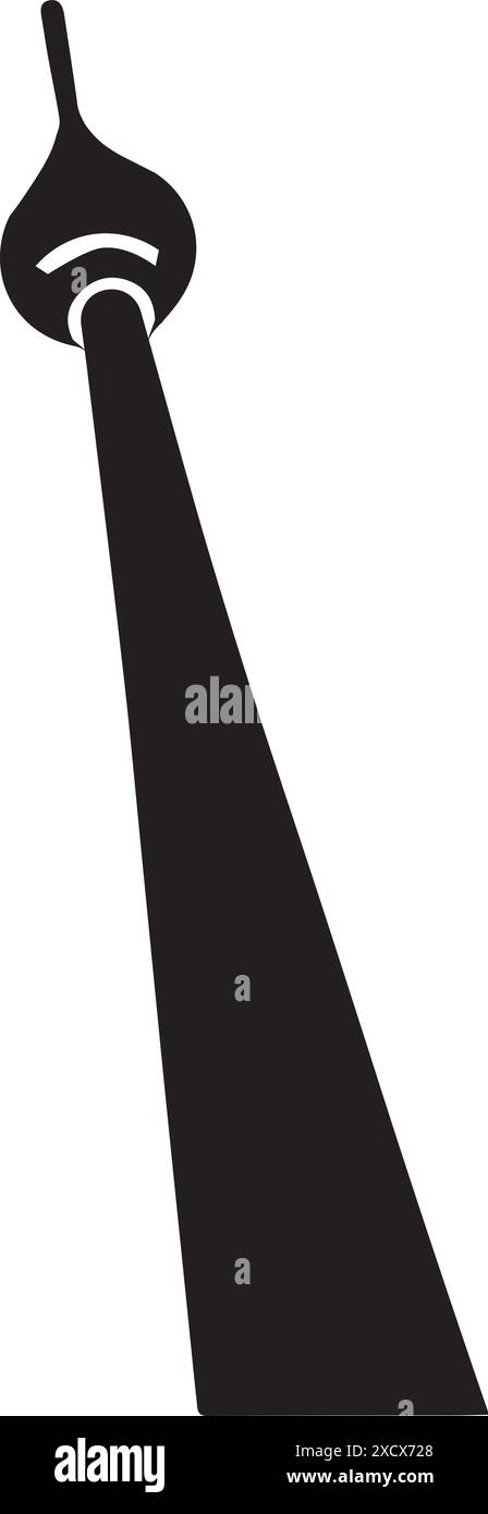 Un'illustrazione dell'icona della torre della televisione di Berlino, con l'iconica struttura della torre della televisione di Berlino Illustrazione Vettoriale