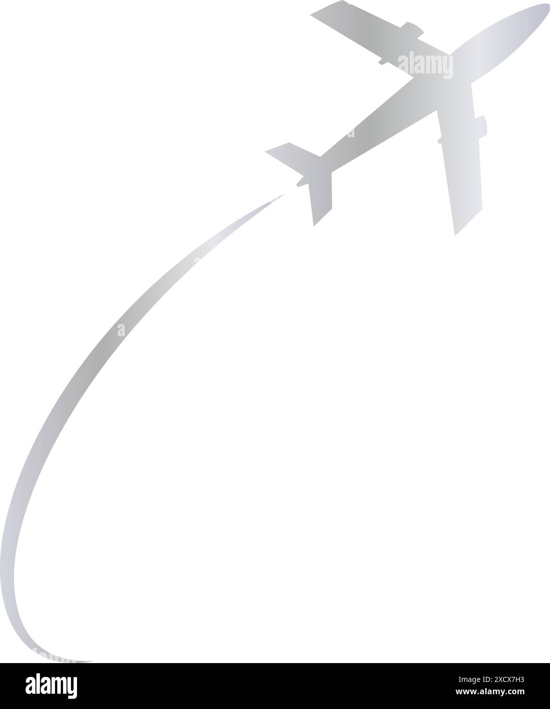 Un elegante logo di aeroplano, che rappresenta l'aviazione e i viaggi aerei con un design pulito e moderno, perfetto per compagnie aeree e agenzie di viaggio Illustrazione Vettoriale