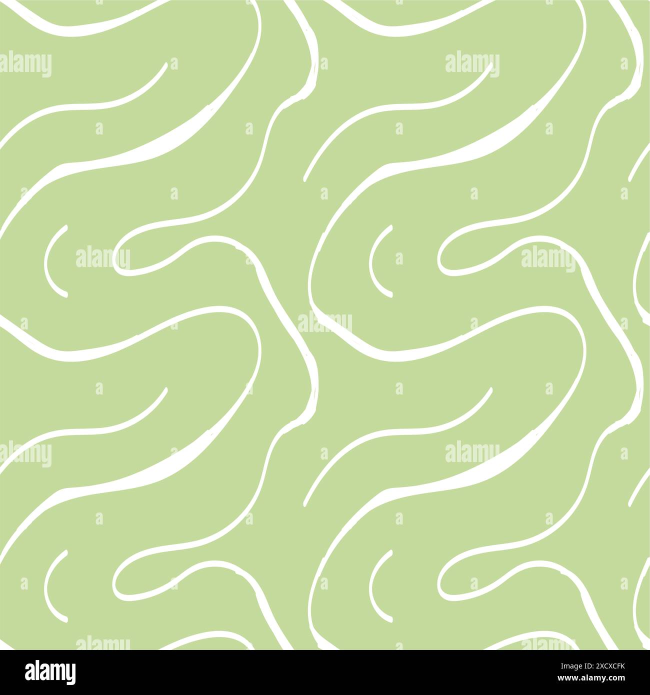 Motivo astratto senza cuciture con scoiattoli e scarabocchi. Linee curve ondulate. L'inchiostro caotico scompiglia la texture decorativa. Scarabocchi disordinati, ondulati e ricci Illustrazione Vettoriale