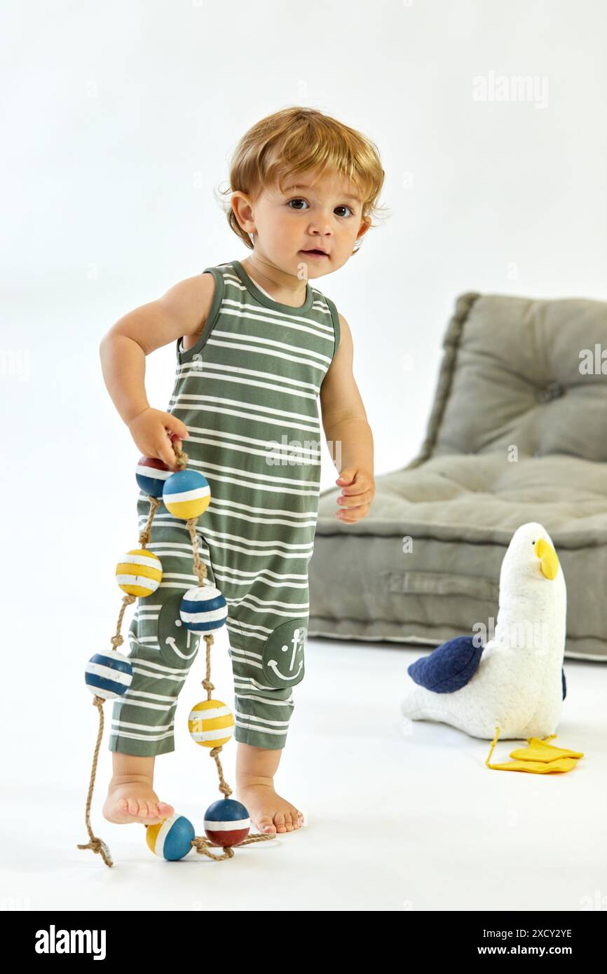 Bambino 1-2 anni, Baby, Accessori Sailor, Studio fotografico Foto Stock