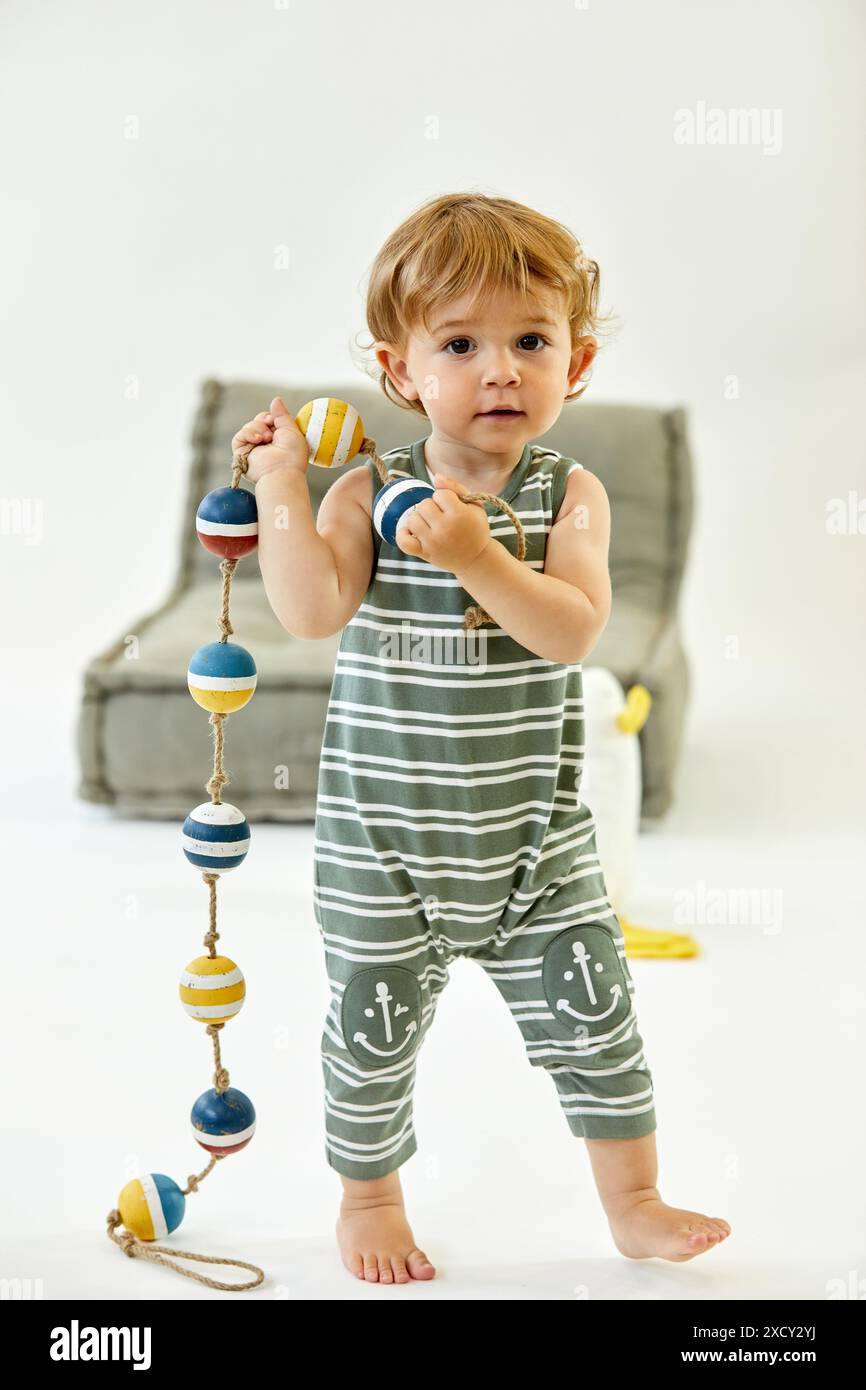 Bambino 1-2 anni, Baby, Accessori Sailor, Studio fotografico Foto Stock