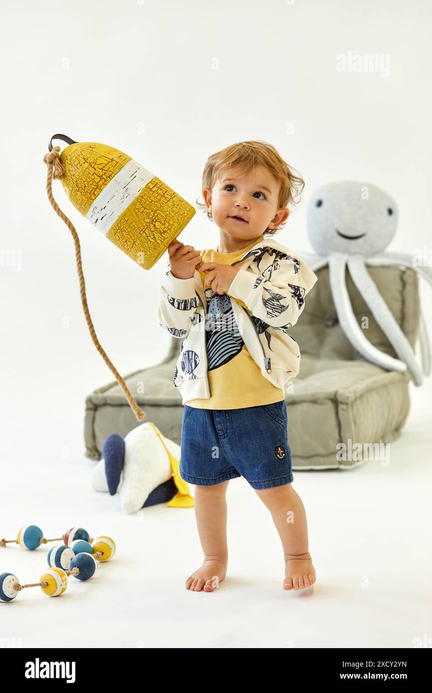 Bambino 1-2 anni, Baby, Accessori Sailor, Studio fotografico Foto Stock