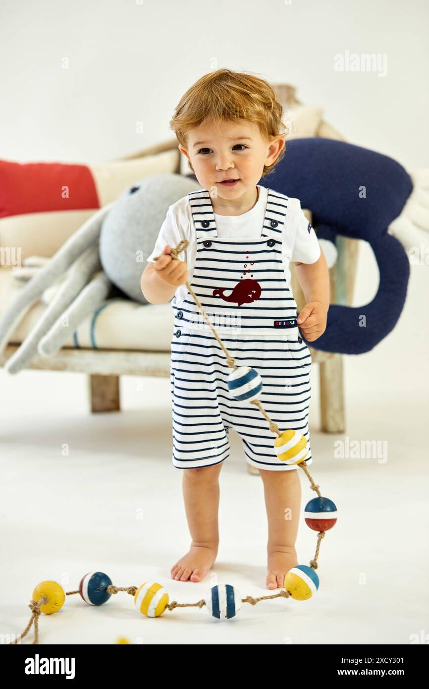 Bambino 1-2 anni, Baby, Accessori Sailor, Studio fotografico Foto Stock