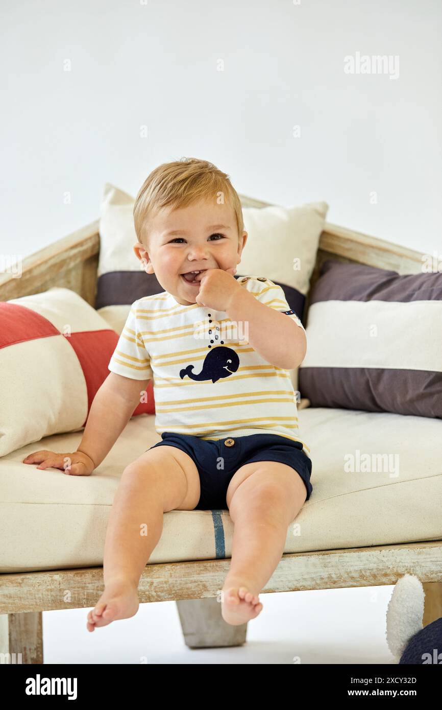 Bambino 1-2 anni, Baby, Accessori Sailor, Studio fotografico Foto Stock