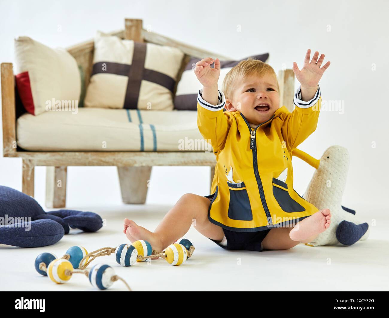 Bambino 1-2 anni, Baby, Accessori Sailor, Studio fotografico Foto Stock