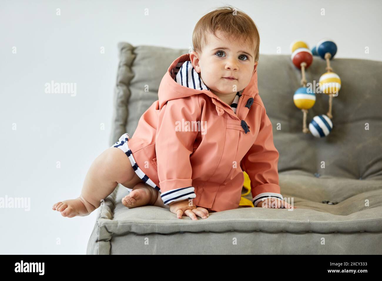 Ragazza 1-2 anni, Baby, Accessori Sailor, Studio fotografia Foto Stock