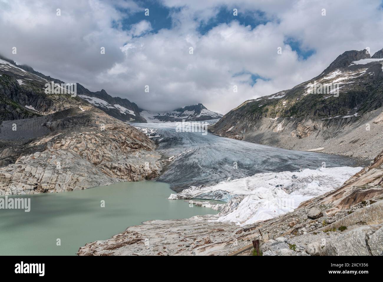 Geografia / viaggi, Svizzera, Vallese, paesaggio alpino con il ghiacciaio Rhône e la sorgente del Rodano, DIRITTI AGGIUNTIVI-CLEARANCE-INFO-NON-DISPONIBILE Foto Stock