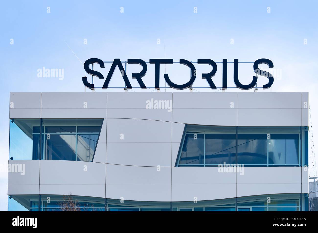 Sartorius azienda edile, industria biofarmaceutica e laboratorio, sviluppo di farmaci, attrezzature di laboratorio e farmaceutiche, sede aziendale tedesca Foto Stock