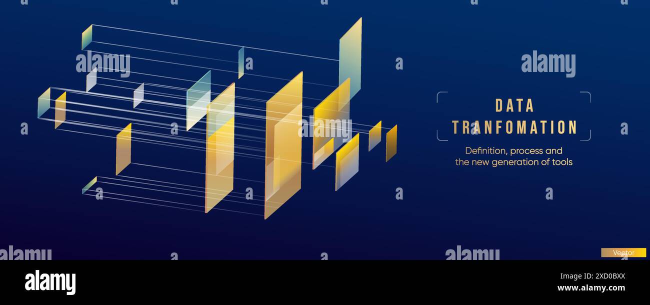 Illustrazione di informazioni astratte sul flusso. Cyberpunk, big data e sicurezza informatica. Cyberspazio, transazioni blockchain. Connessione, ai, trasferimento dati Illustrazione Vettoriale