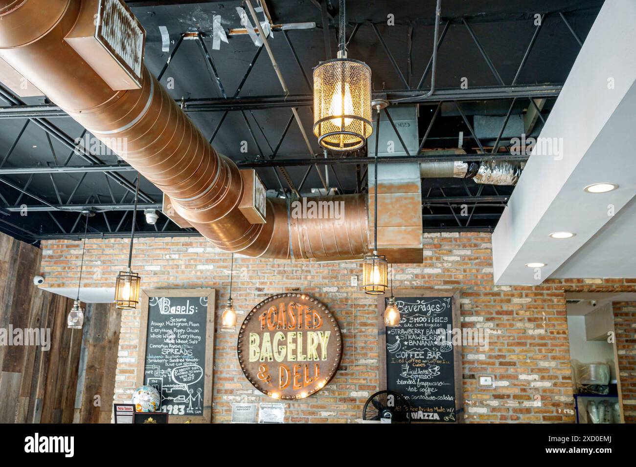 Miami Coral Gables Florida, Bagelry & Deli tostati, ristoranti che cenano fuori, caffe' informali, bistrot, bistrot, affari Foto Stock