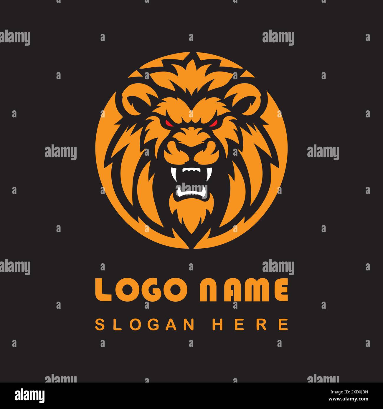 Logo Angry Lion Face con file vettoriale Illustrazione Vettoriale