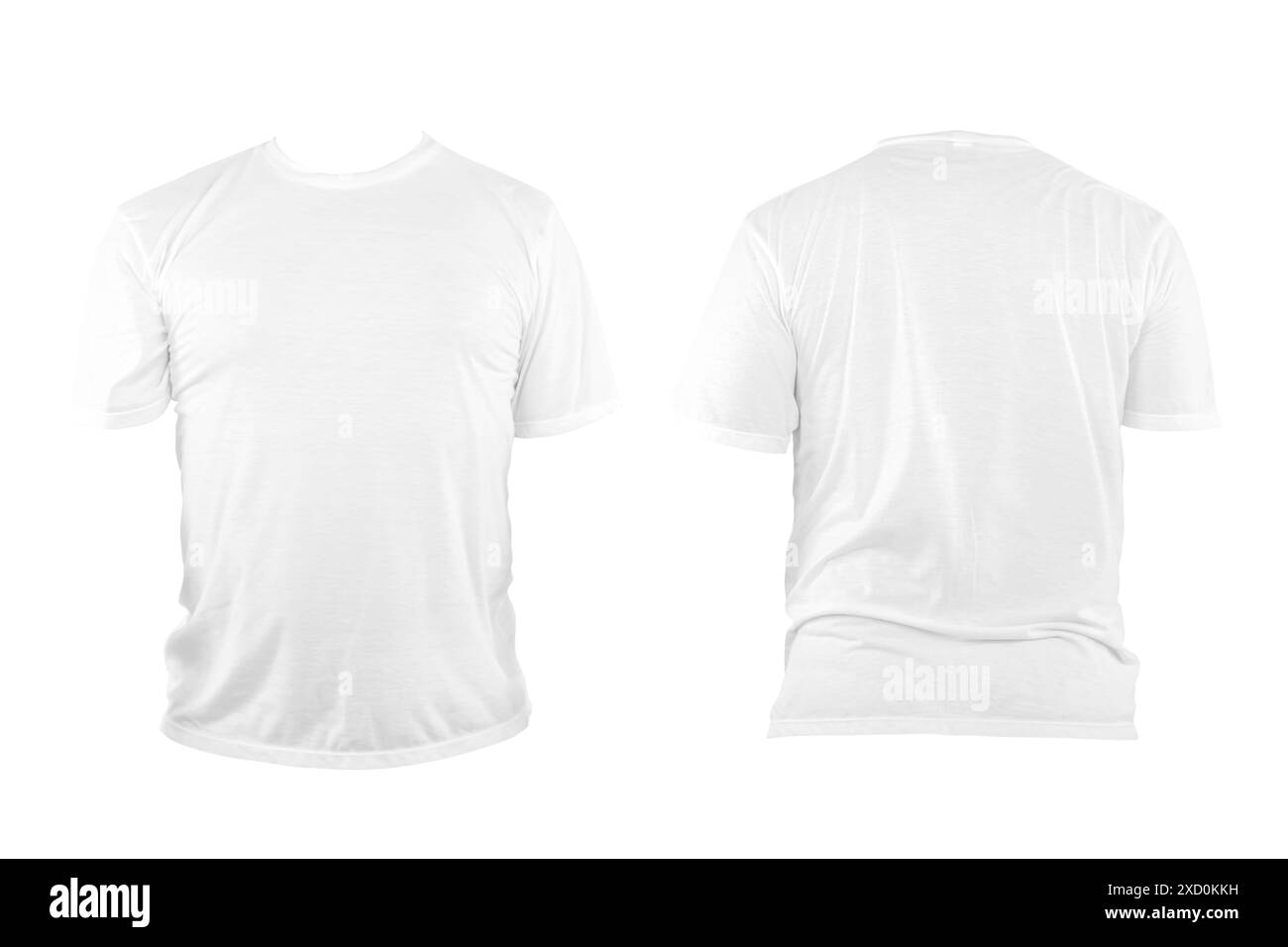 T-shirt bianca senza colletto e maniche. La t-shirt era sbottonata e non aveva alcun disegno o messaggio attaccato. Tracciato di ritaglio. Foto Stock