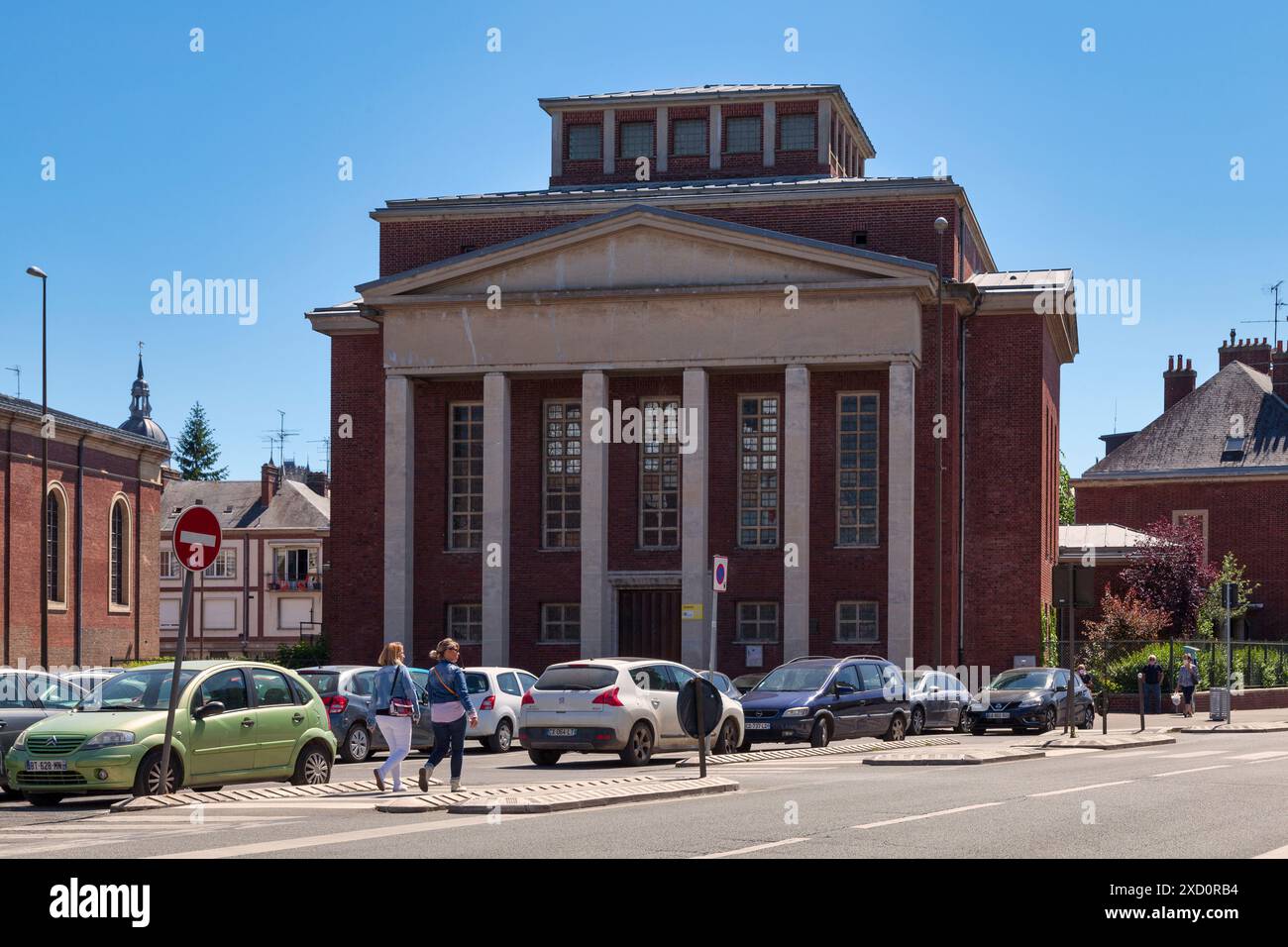 Amiens, Francia - maggio 29 2020: La Chiesa protestante unita di Francia - Parrocchia della somme (francese: Église Protestante Unie de France - Paroisse de la Foto Stock