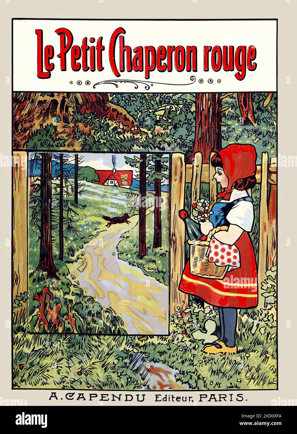 Le Petit Chaperon Rouge - poster con stampa vintage Foto Stock