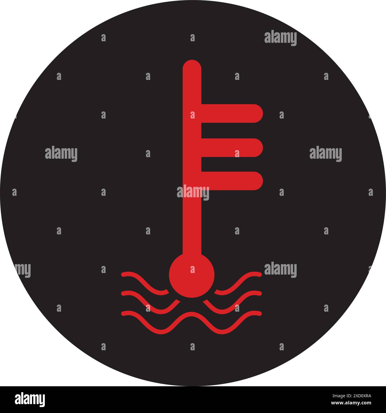 Icona della temperatura. Cartello cruscotto auto. Illustrazione vettoriale piatta Illustrazione Vettoriale