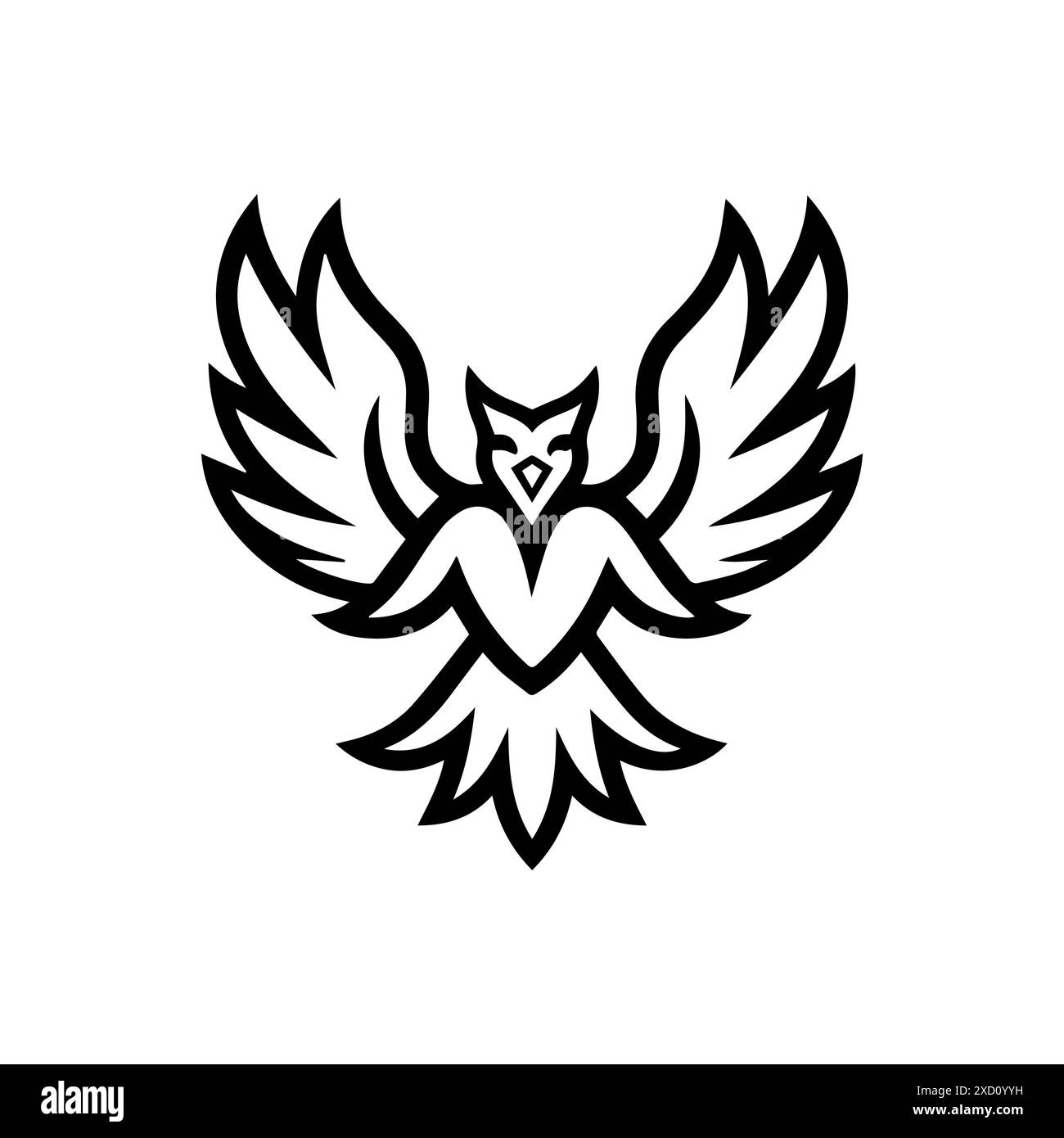 Logo Gryphon o icona linea moderna. Grafica a linee vettoriali e design a icone con un contorno audace. Bianco e nero il simbolo minimalista Pixel Perfect isola il bianco b Illustrazione Vettoriale