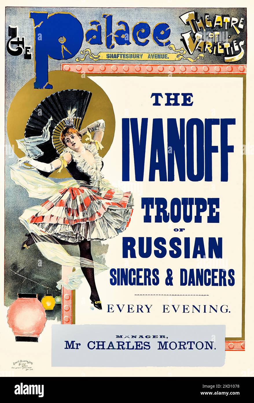 Il Palazzo, la troupe Ivanoff di cantanti e ballerini russi. - Poster con stampa d'epoca Foto Stock