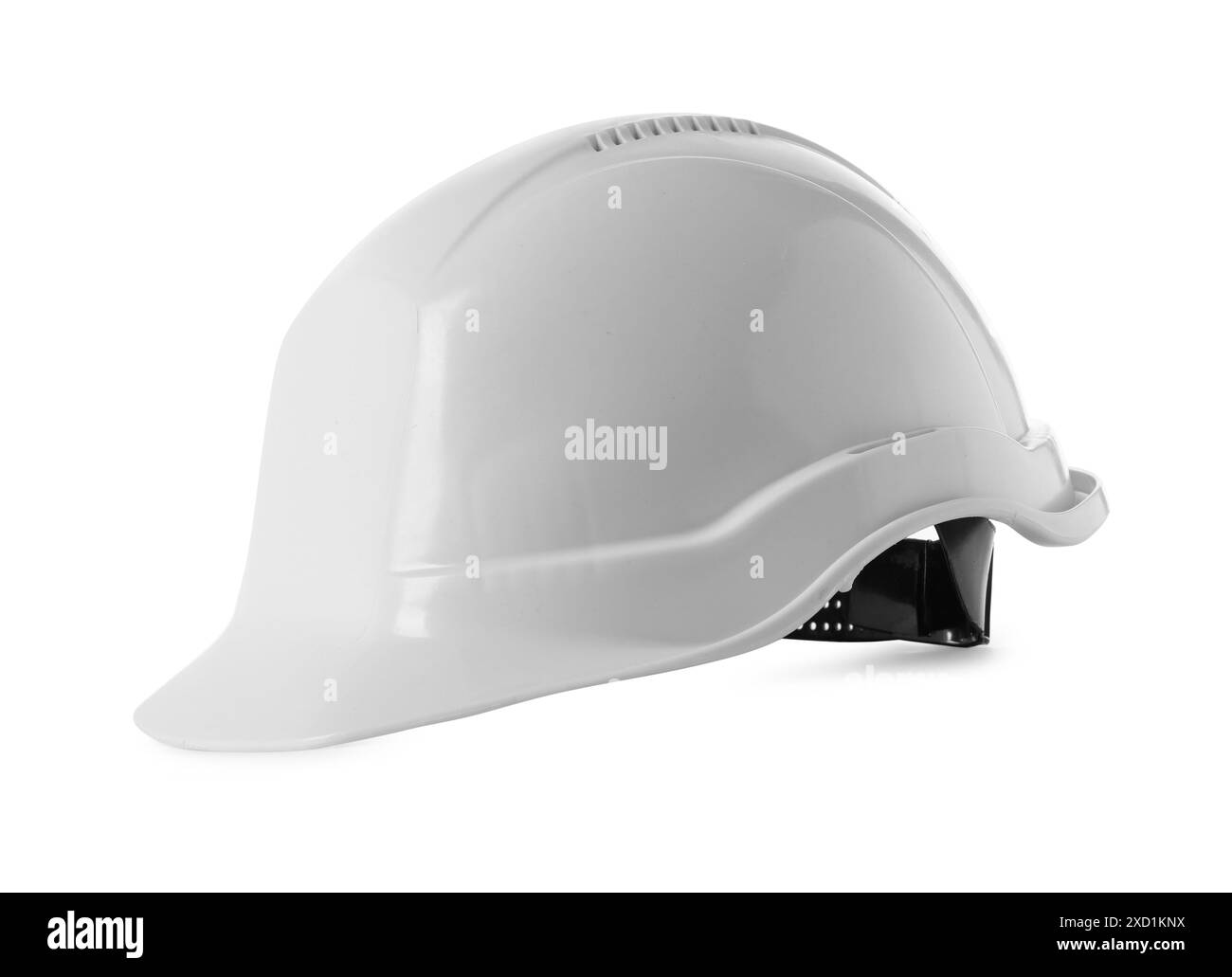 Elmetto isolato su bianco. Attrezzatura di sicurezza Foto Stock