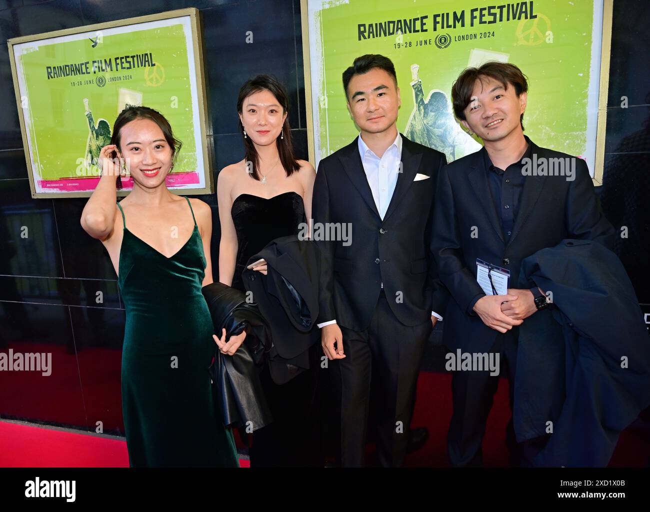 LONDRA, REGNO UNITO. 19 giugno 2024. Xian Du, Yitong Wang, il regista cinese Chong Zhang e il produttore Yuchen Qiao partecipano al 32° Raindance Film Festival Opening Gala 2024 al Credit: Vedi li/Picture Capital/Alamy Live News Foto Stock