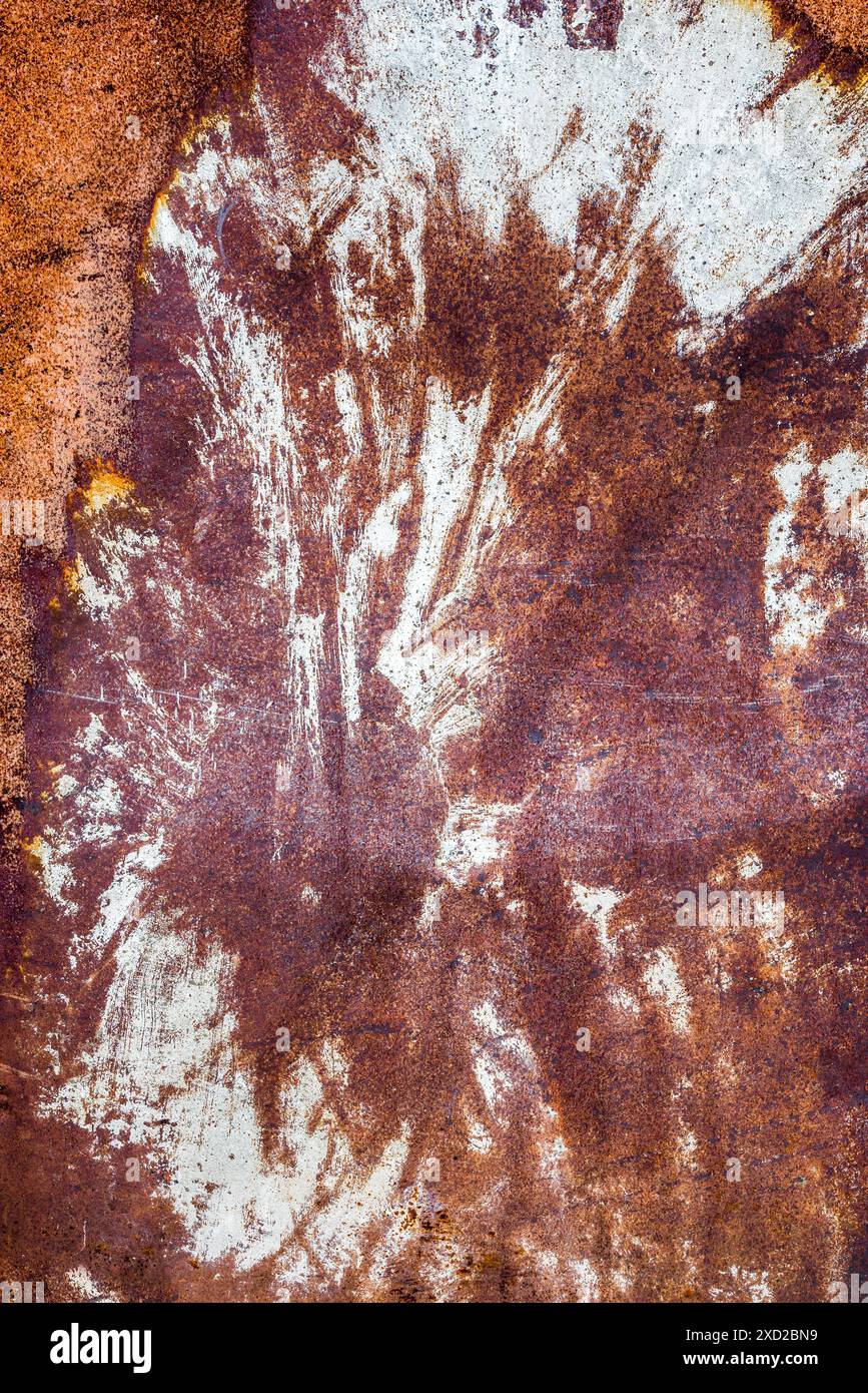 Trama dello sfondo di Grunge graffiato Rusty Metal Foto Stock