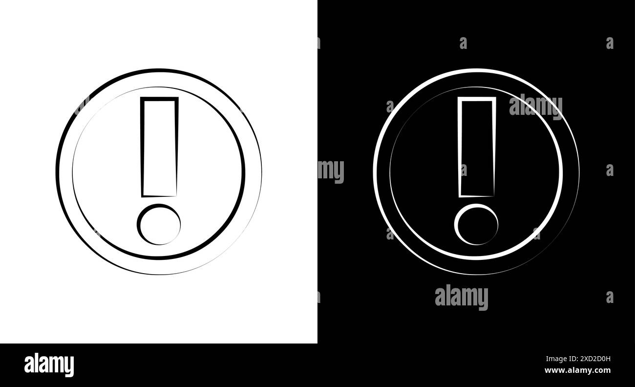 Icona del simbolo del punto esclamativo per Web, interfaccia utente e app mobili. Icona punto esclamativo simbolo del simbolo. Illustrazione Vettoriale