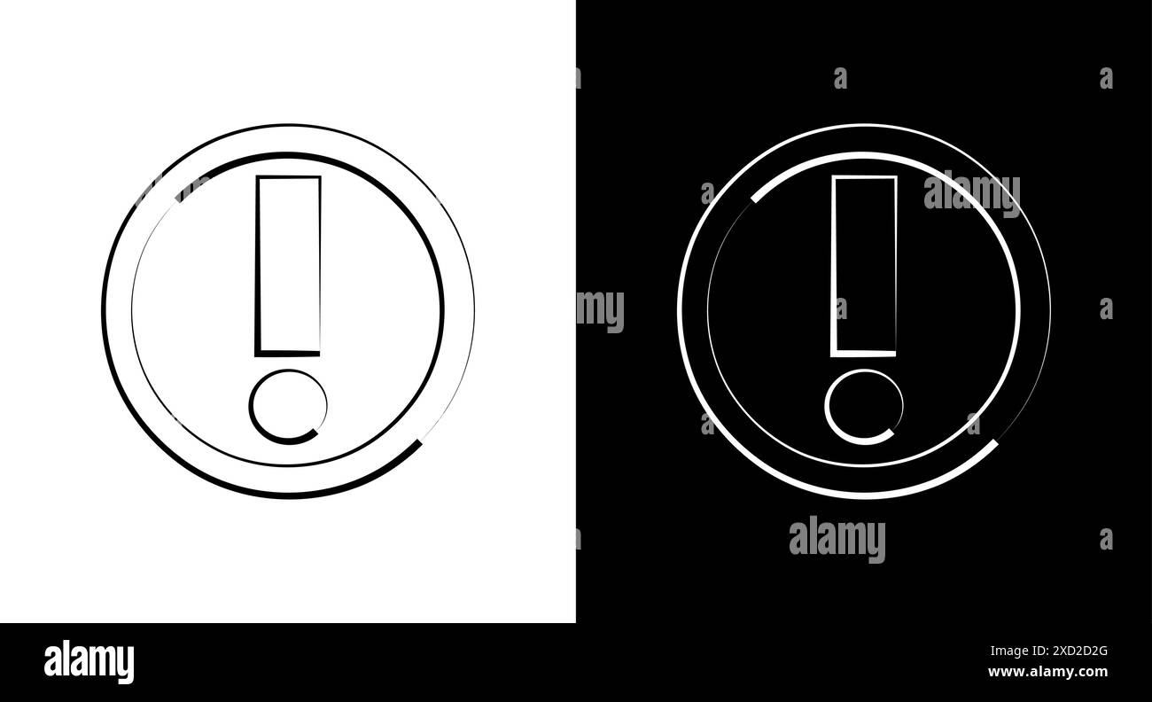 Icona del simbolo del punto esclamativo per Web, interfaccia utente e app mobili. Icona punto esclamativo simbolo del simbolo. Illustrazione Vettoriale