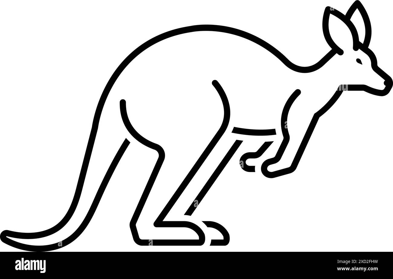 Icona per canguro, australia Illustrazione Vettoriale