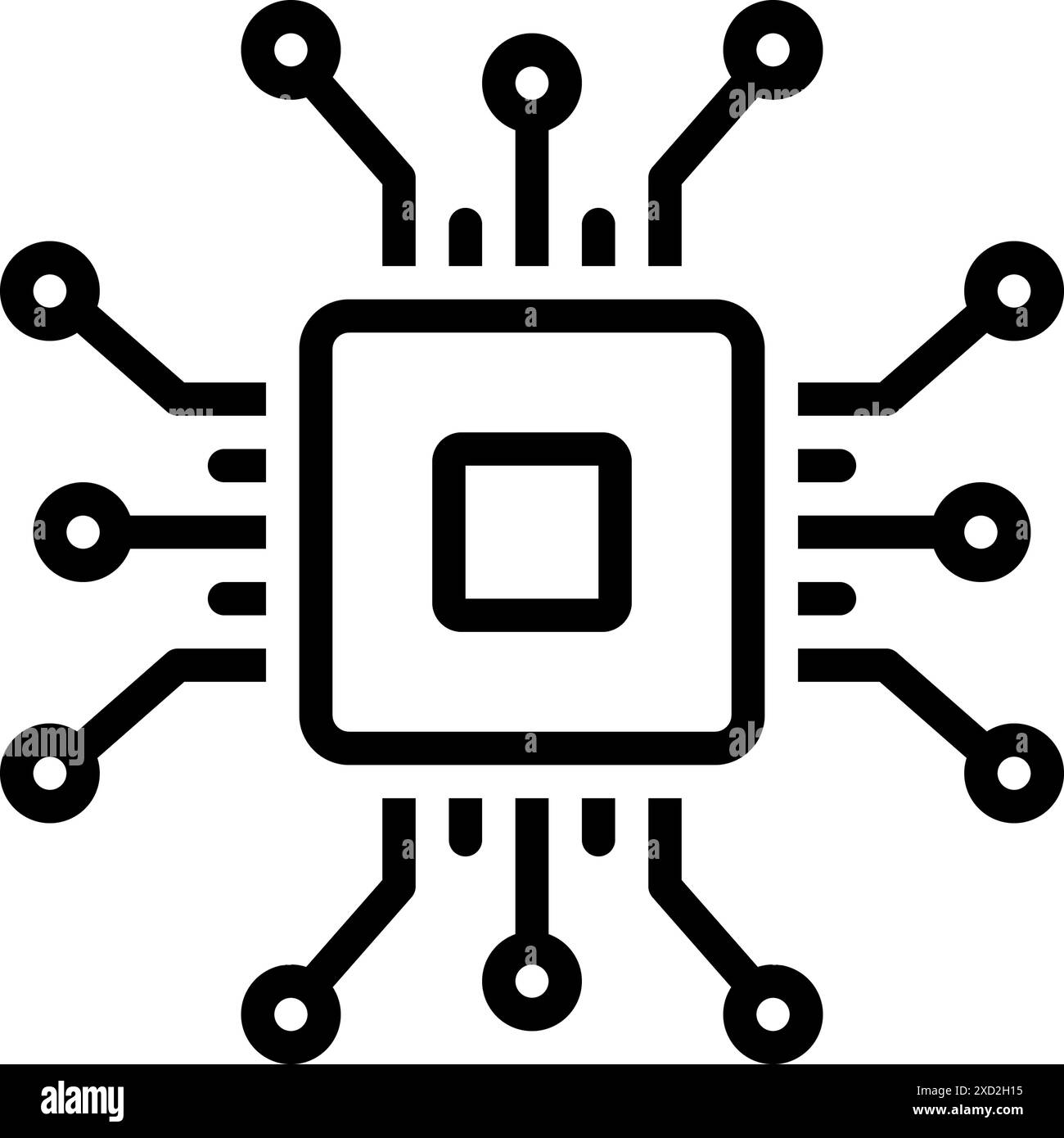 Icona per chip, digitale, tecnologia Illustrazione Vettoriale