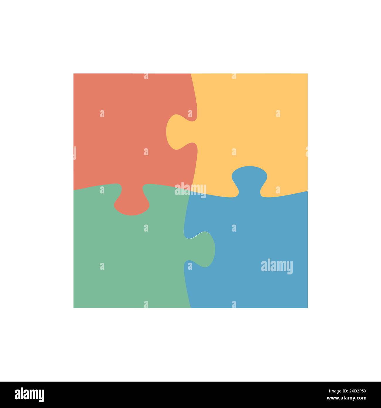 Puzzle colorato a quattro pezzi. Idea creativa. Illustrazione vettoriale Illustrazione Vettoriale