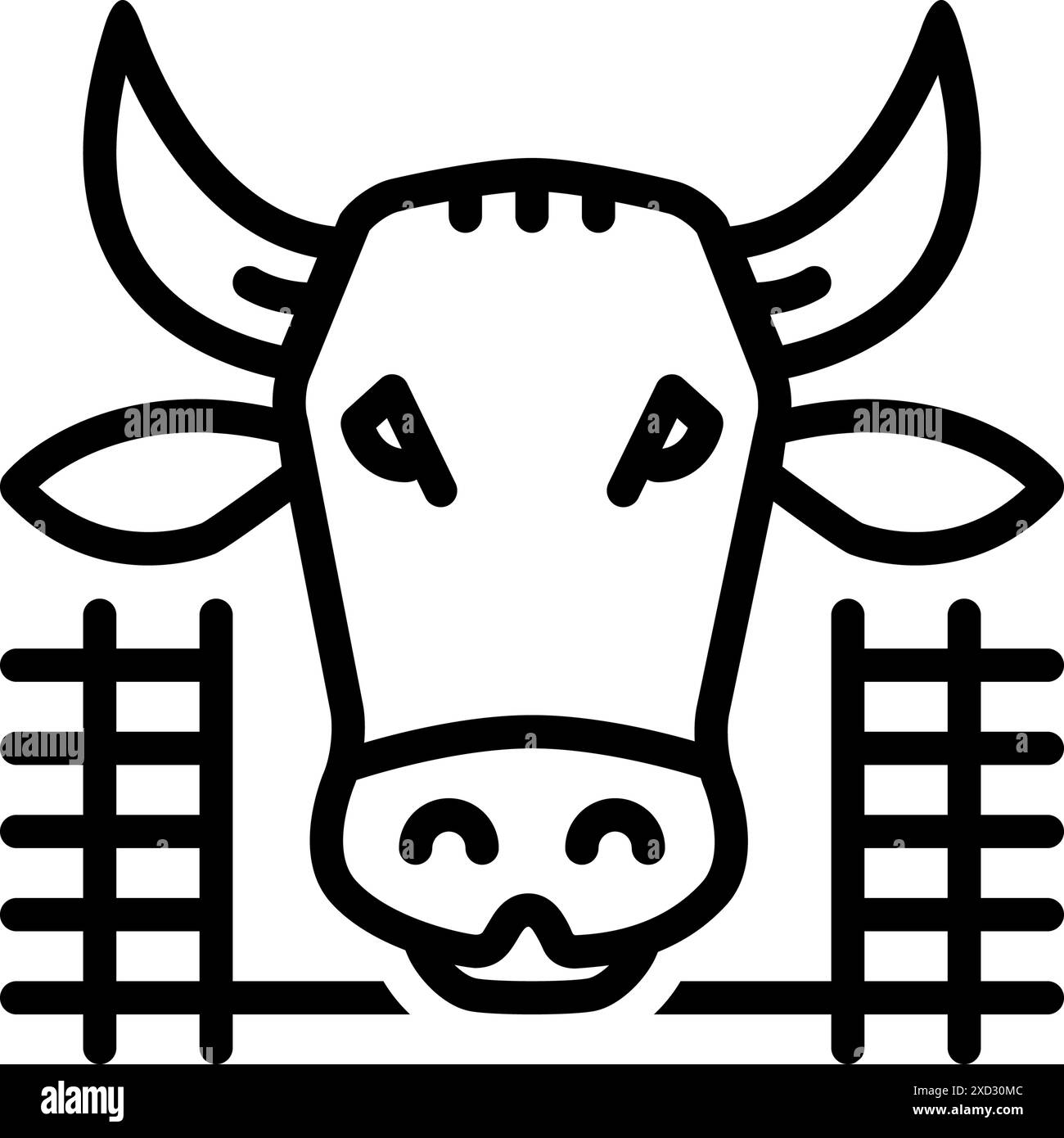 Icona per mucca in capanno, mucca Illustrazione Vettoriale