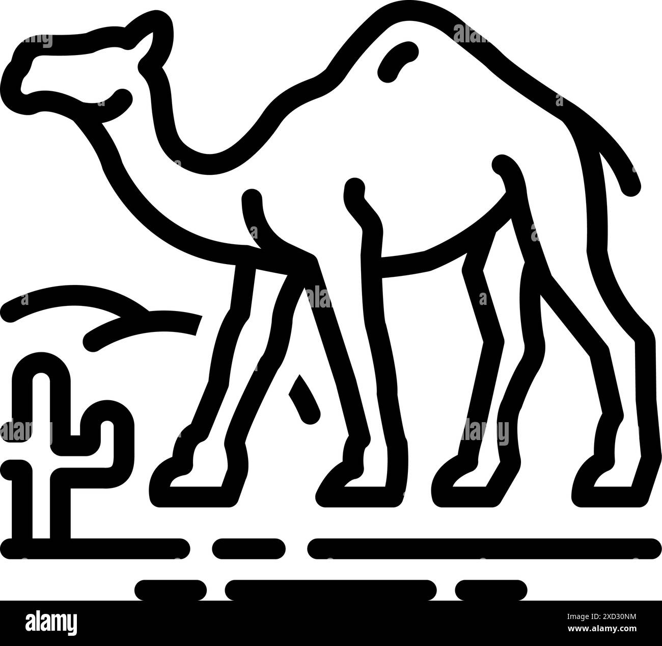 Icona per cammello nel deserto, cammello, deserto Illustrazione Vettoriale