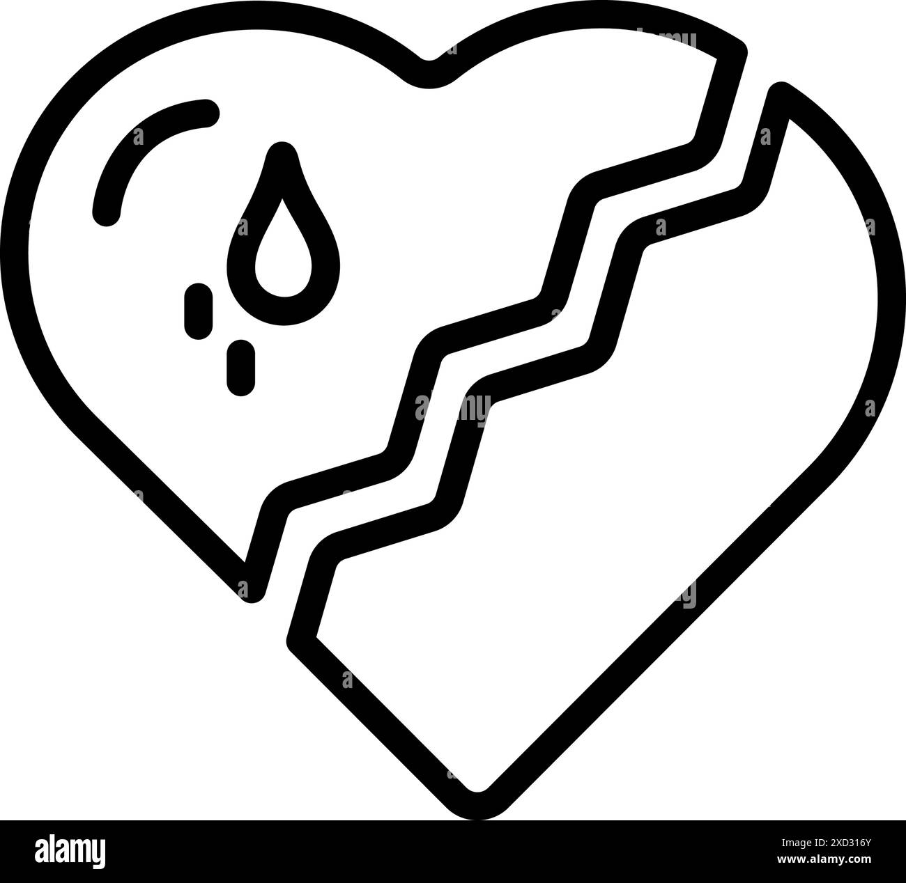 Icona per cuore spezzato, spezzato Illustrazione Vettoriale