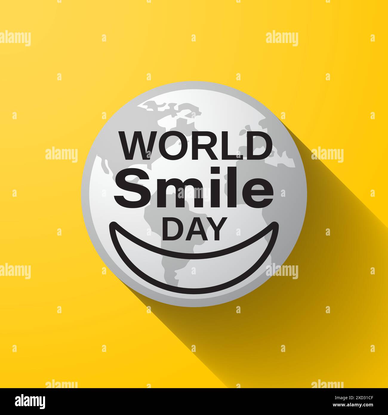 Celebra la giornata mondiale del sorriso con illustrazioni e disegni vettoriali vivaci Illustrazione Vettoriale