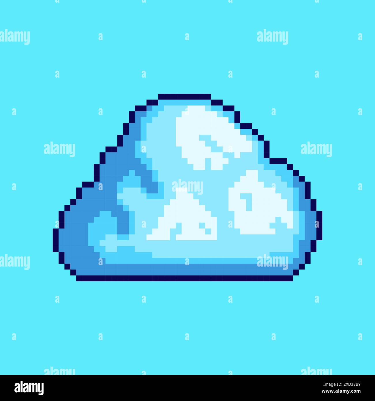 Illustrazione vettoriale del cloud con Pixel Art Design, perfetta per i design a tema delle risorse di gioco Illustrazione Vettoriale