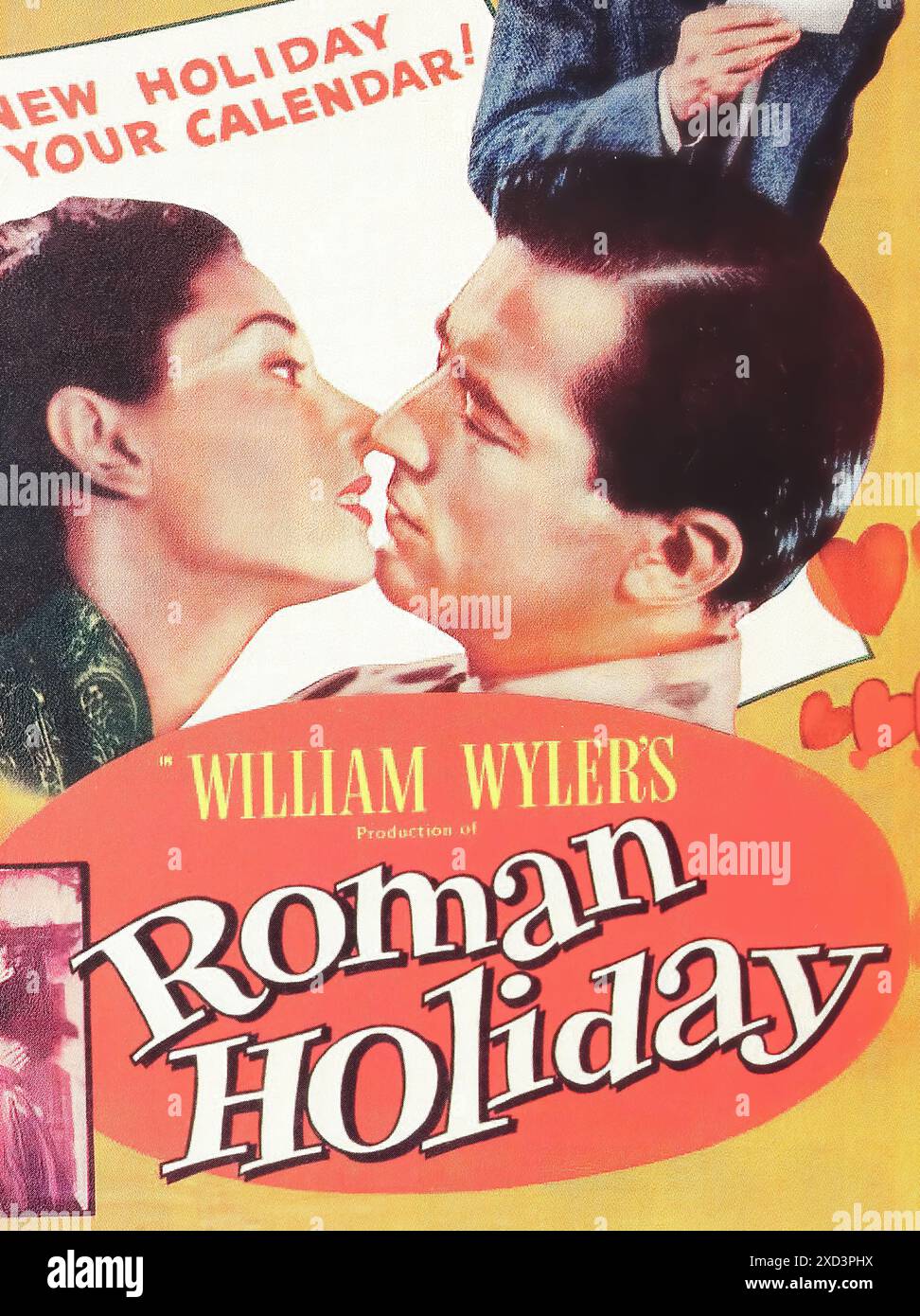 Viersen, Germania - 9 maggio. 2024: Poster cinematografico del film di William Wyler, commedia romantica, vacanza romana con Gregory Pack e Audrey Hepburn Foto Stock