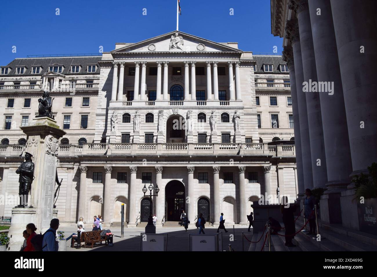 Londra, Regno Unito. 20 giugno 2024. Vista esterna della Banca d'Inghilterra in quanto lascia i tassi di interesse invariati ancora una volta. Crediti: Vuk Valcic/Alamy Live News Foto Stock