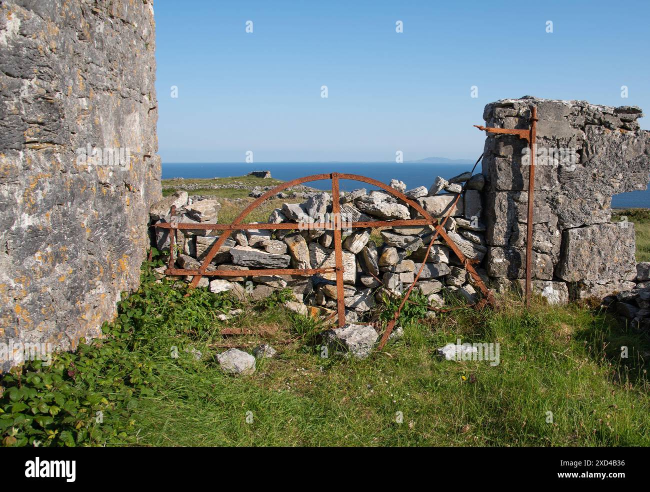 Fort Dun Eochla, punto di riferimento storico sull'isola di Aran, nella Repubblica d'Irlanda Foto Stock