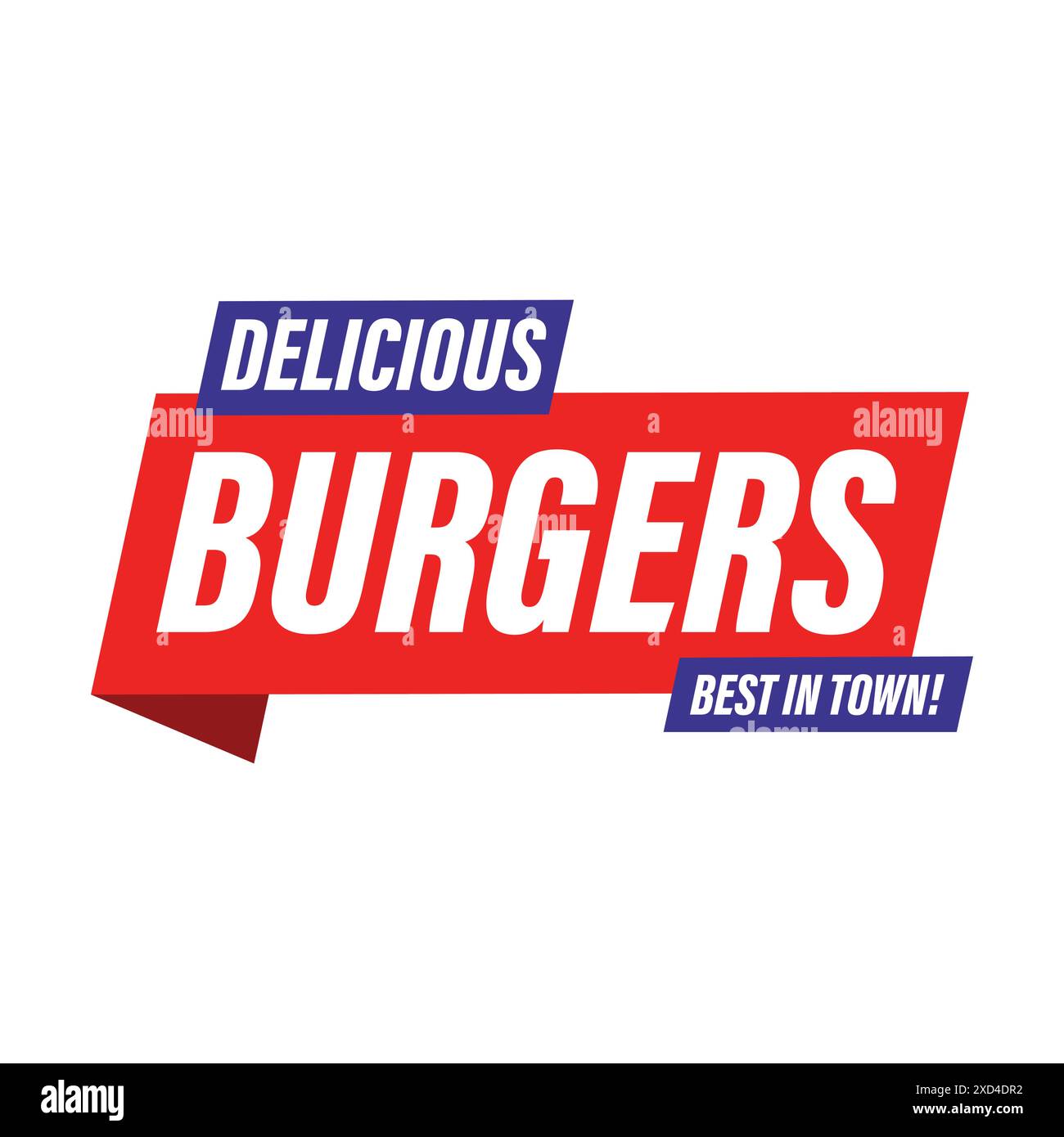 Cartello "Delicious Burgers Best in Town" Illustrazione Vettoriale