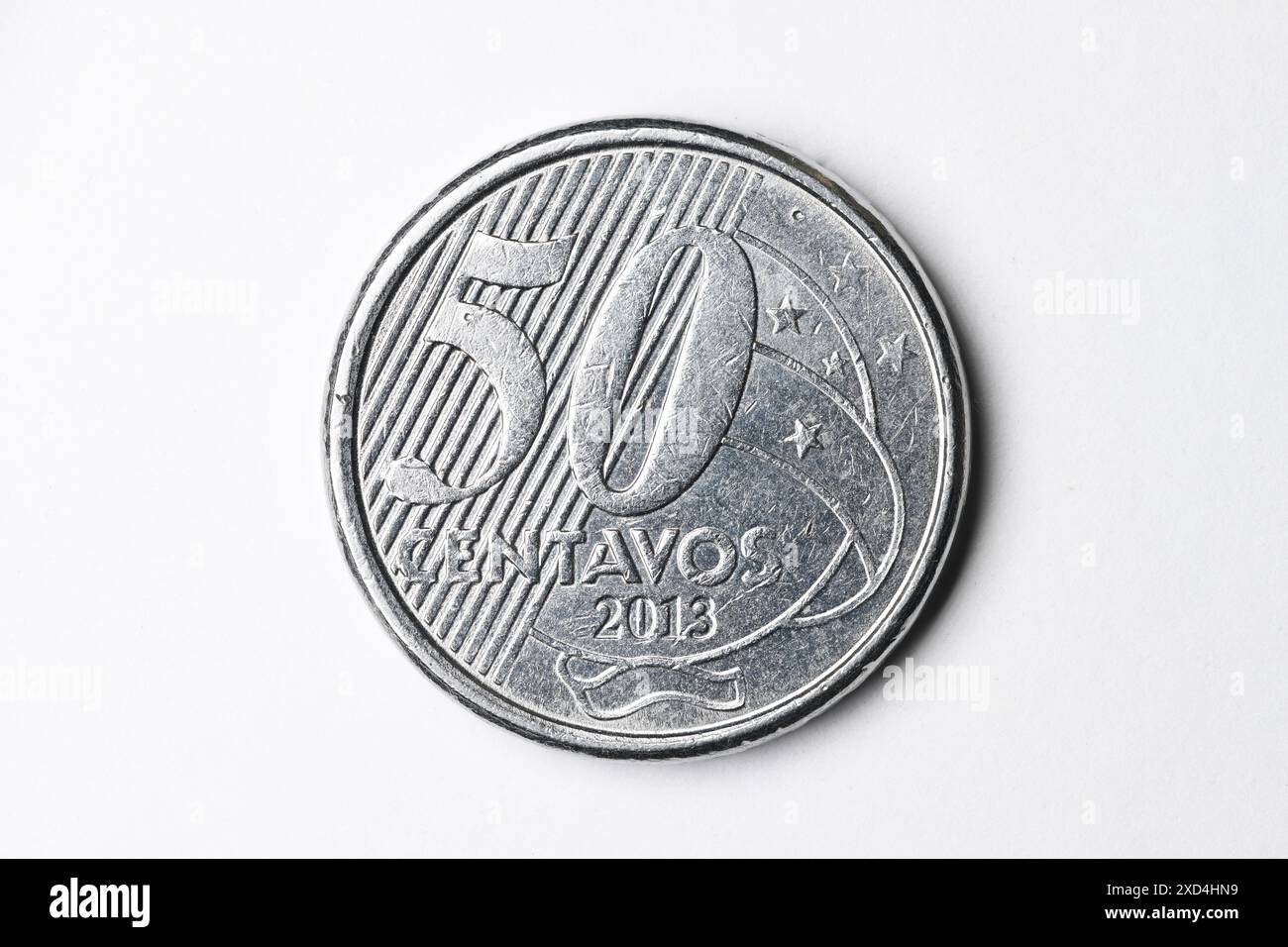Moneta brasiliana da 50 centavos Foto Stock