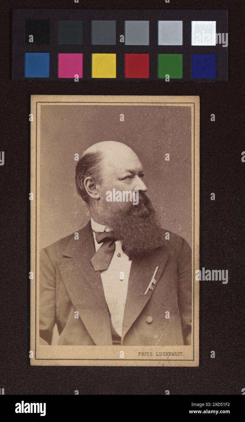 Ritratto di Franz von Suppè (1819-1895), compositore, che mostra il suo aspetto e il suo abbigliamento alla fine del XIX secolo, catturato dal fotografo Fritz Luckhardt. Foto Stock