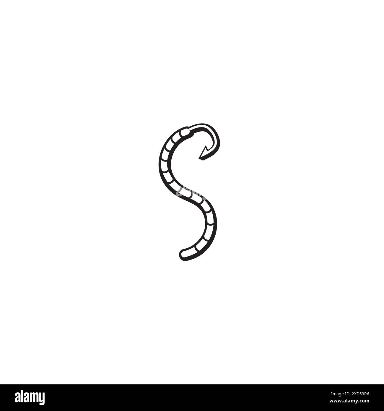 Logo Worm Soft Bait o design a icone Illustrazione Vettoriale