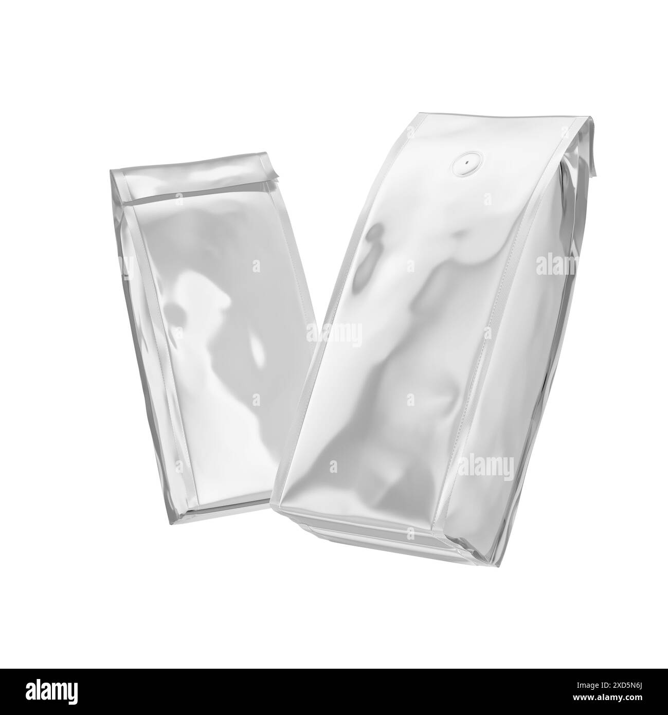 Confezionamento sacchetto di caffè Mockup 3D Rendering isolato su sfondo bianco Foto Stock